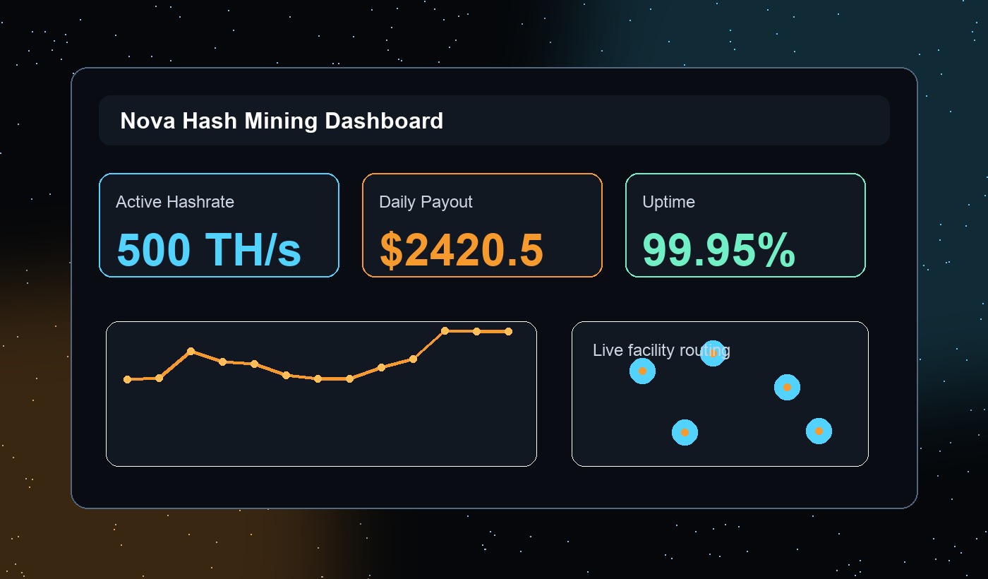 Nova Hash mining dashboard monitor
